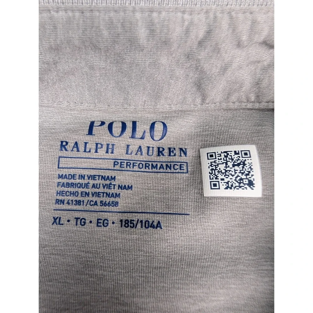 Polo Ralph Lauren Performance Polo Shirt Men's Size‎ XL Gray Golf Polyester